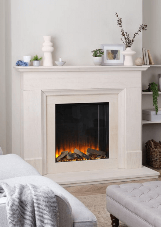 arredamento moderno salotto con camino